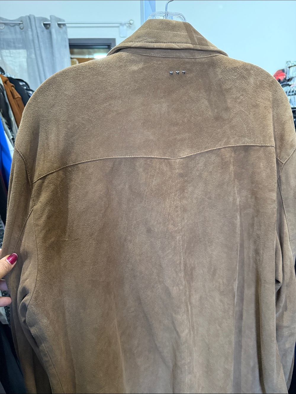 John Varvatos Brown Suede Bomber Jacket - Picture 8 of 8